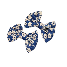 Load image into Gallery viewer, Floral Denim Mini Clip Set - Denim
