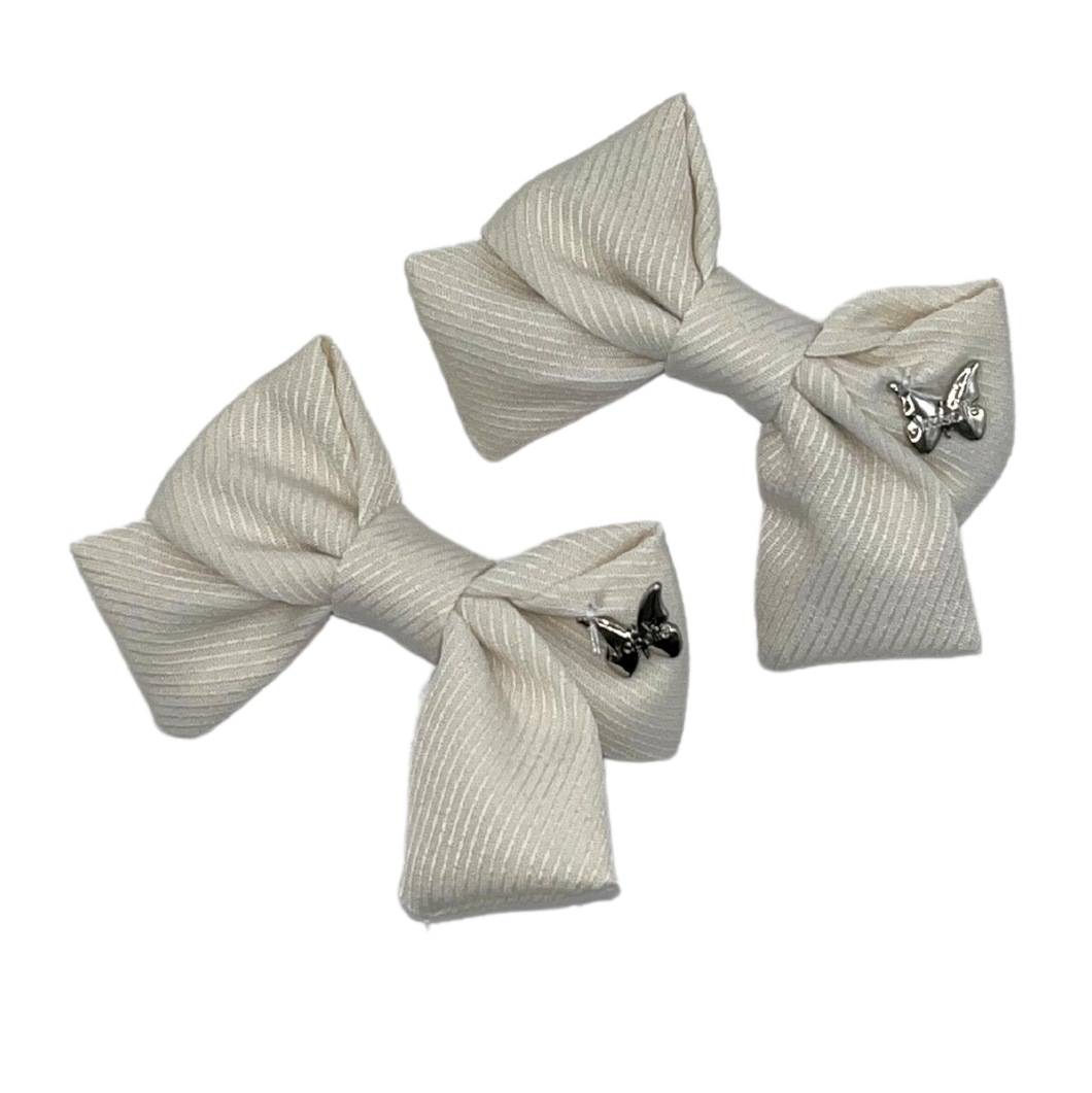 Shimmer Cotton Mini Clip Set - Ivory