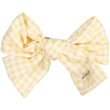 Load image into Gallery viewer, Gingham Bow Clip - Saffron