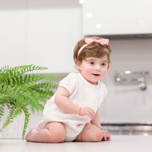 Load image into Gallery viewer, Gauze Scalloped Bow Baby Band - Sapphire