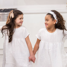 Load image into Gallery viewer, Gauze Scalloped Bow Baby Band - Red