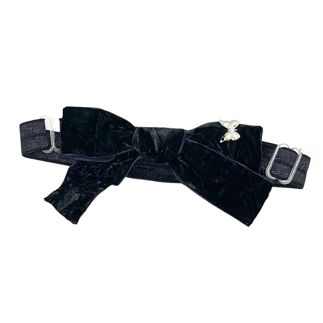Crinkle Velvet Baby Band - Black