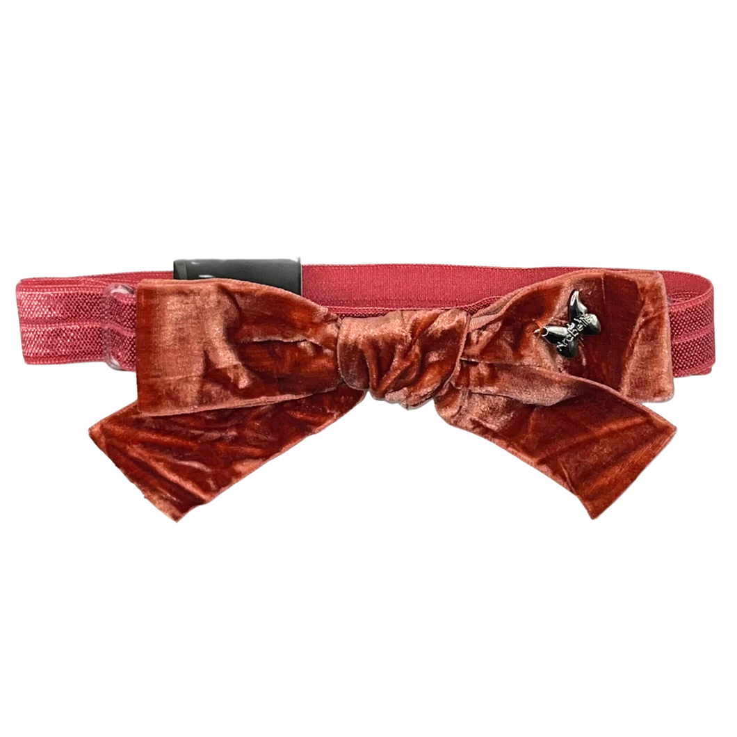 Crinkle Velvet Baby Band - Brick