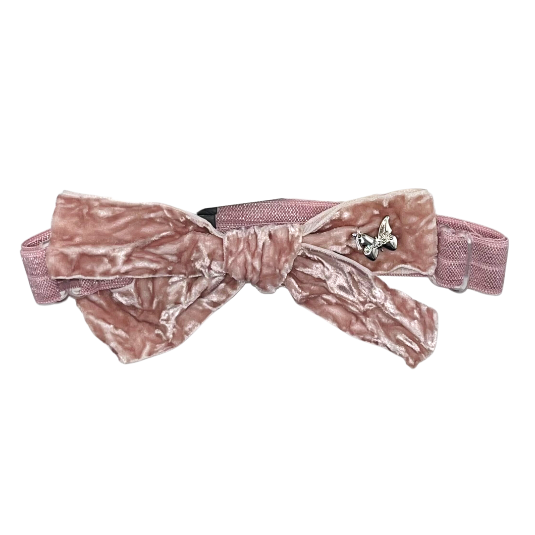 Crinkle Velvet Baby Band - Mauve
