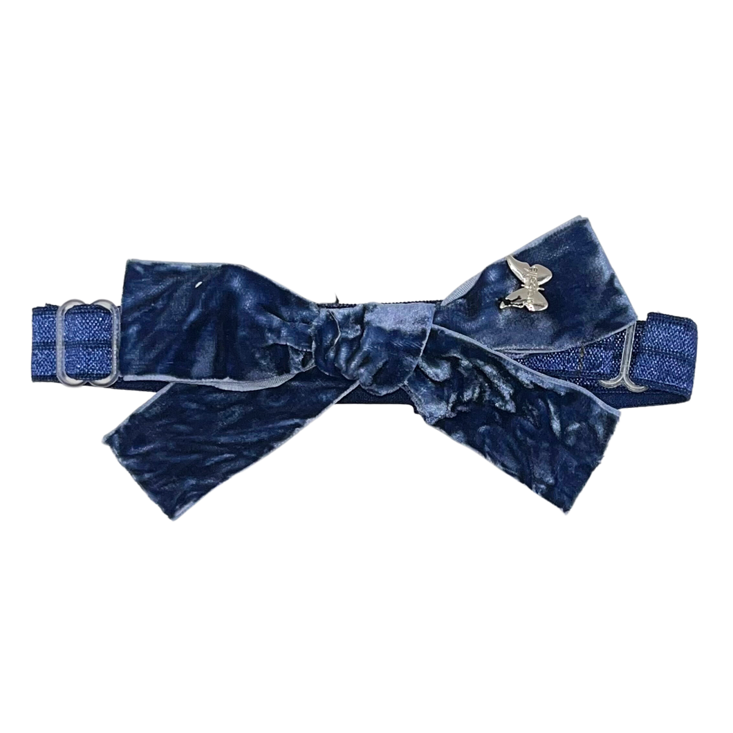 Crinkle Velvet Baby Band - Navy
