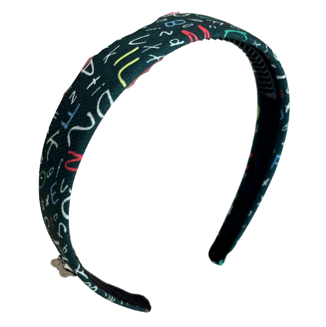 ABC Print Flat Headband - Pine