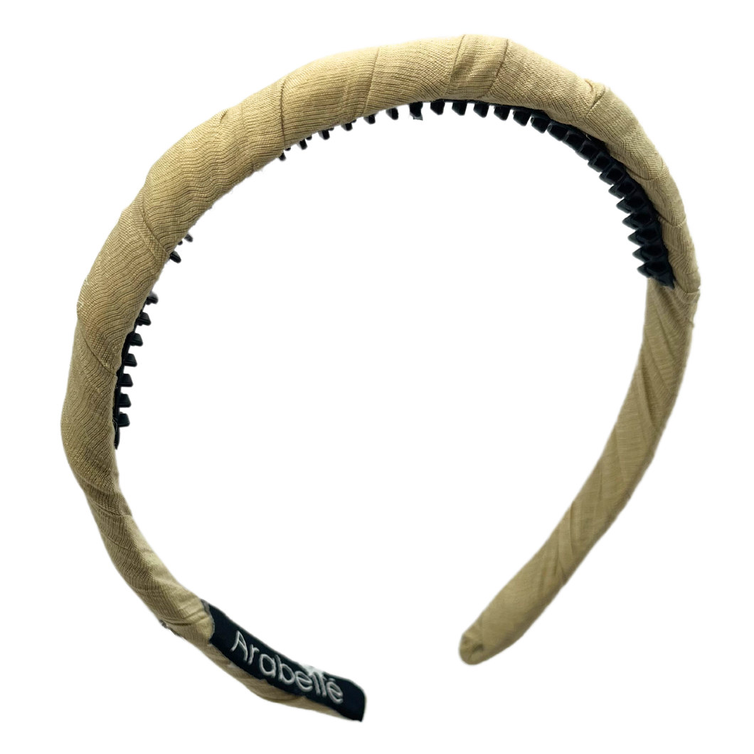 Thin Satin Padded Headband - Latte