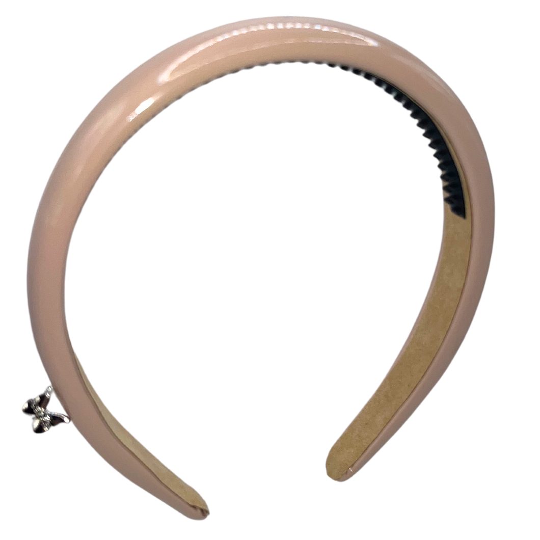 Patent Leather Padded Headband - Pink Taupe