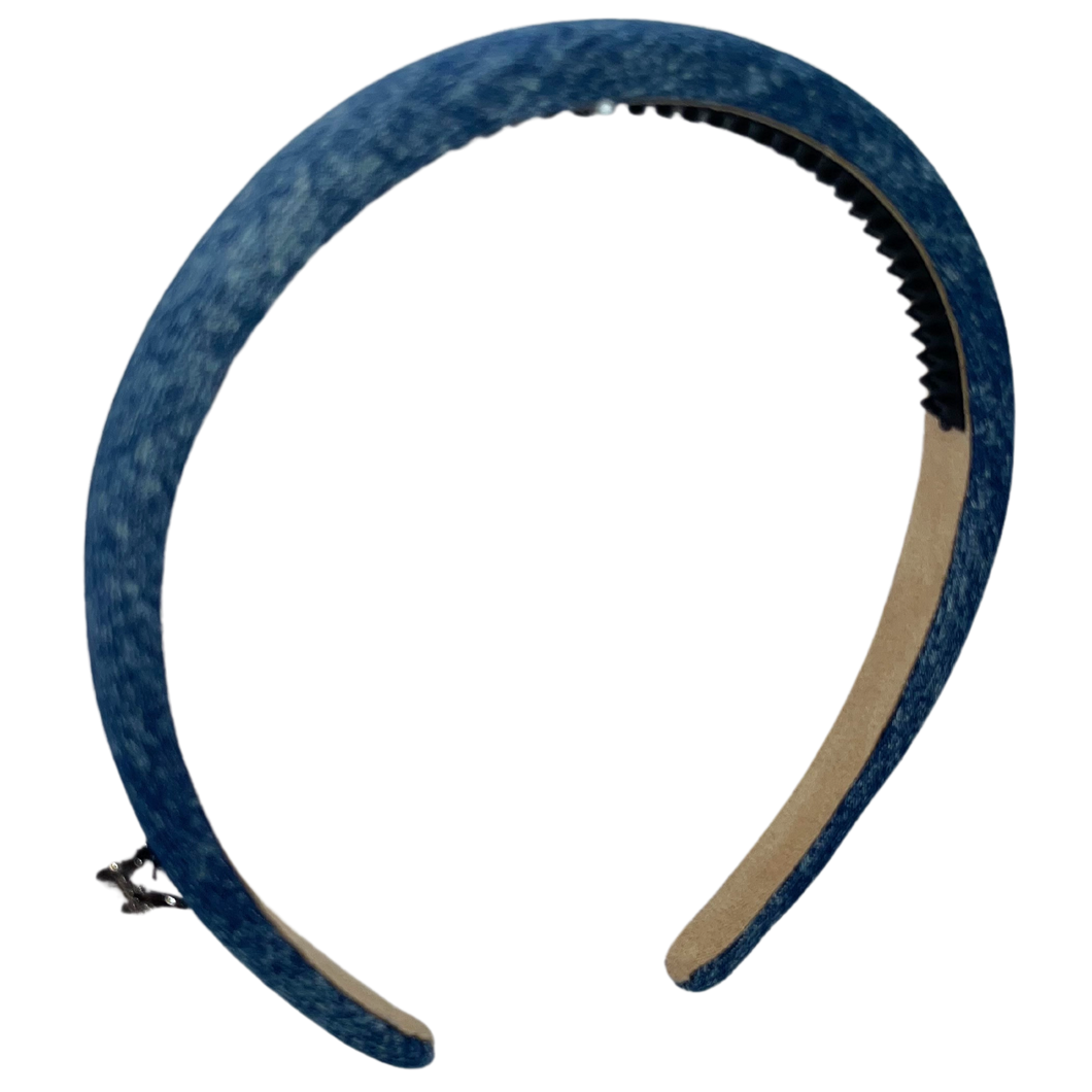 Speckled Denim Thin Padded Headband - Denim