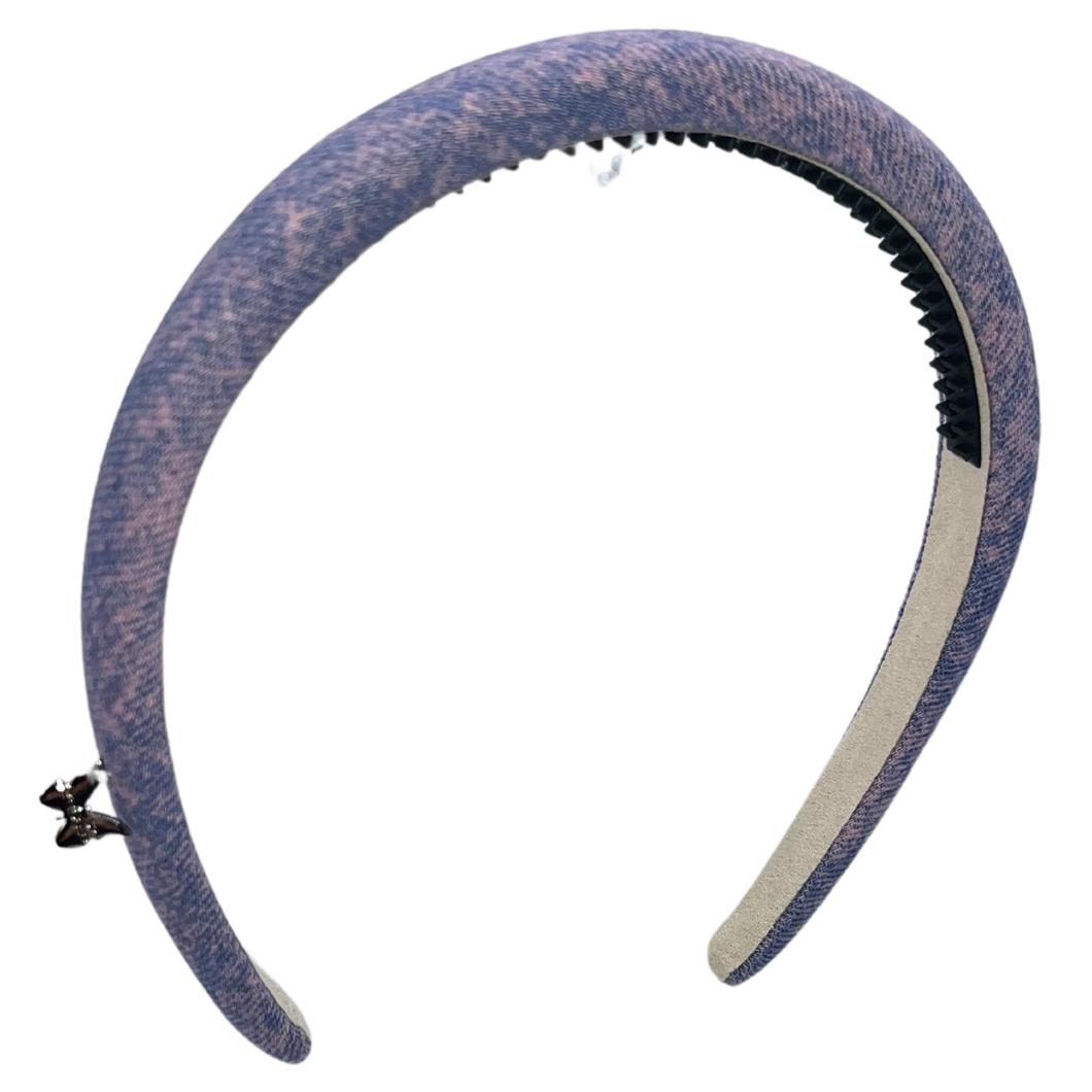 Speckled Denim Thin Padded Headband - Purple