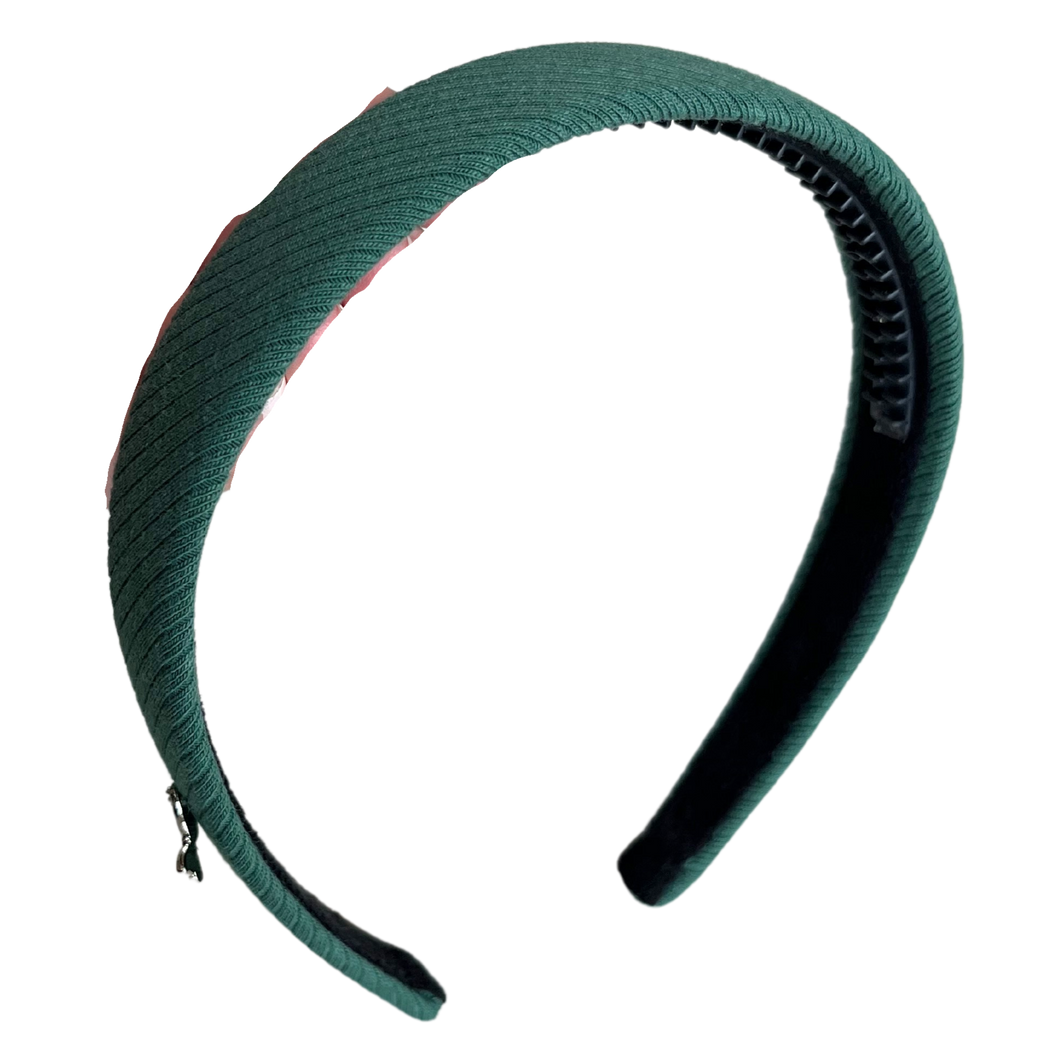 Ribbed Cotton Flat Headband - Green