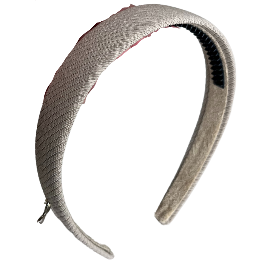 Ribbed Cotton Flat Headband - Taupe