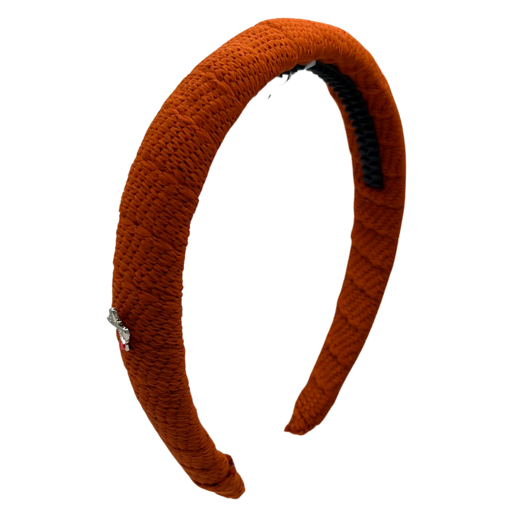 Cable Ribbon Wrapped Headband - Rust