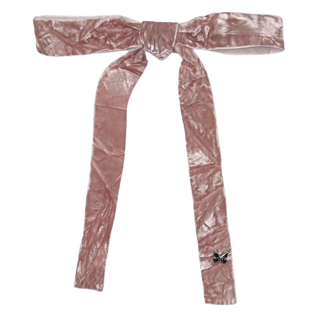 Crinkle Velvet Large Clip - Mauve