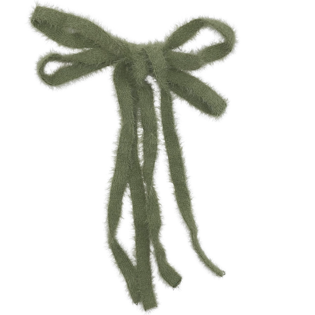 Mohair Ribbon Large Clip - Hunter Green