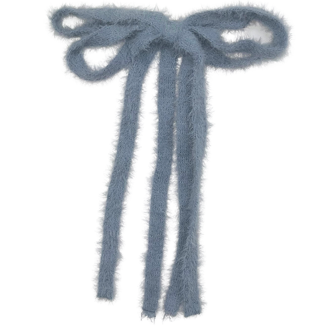 Mohair Ribbon Large Clip - Slate