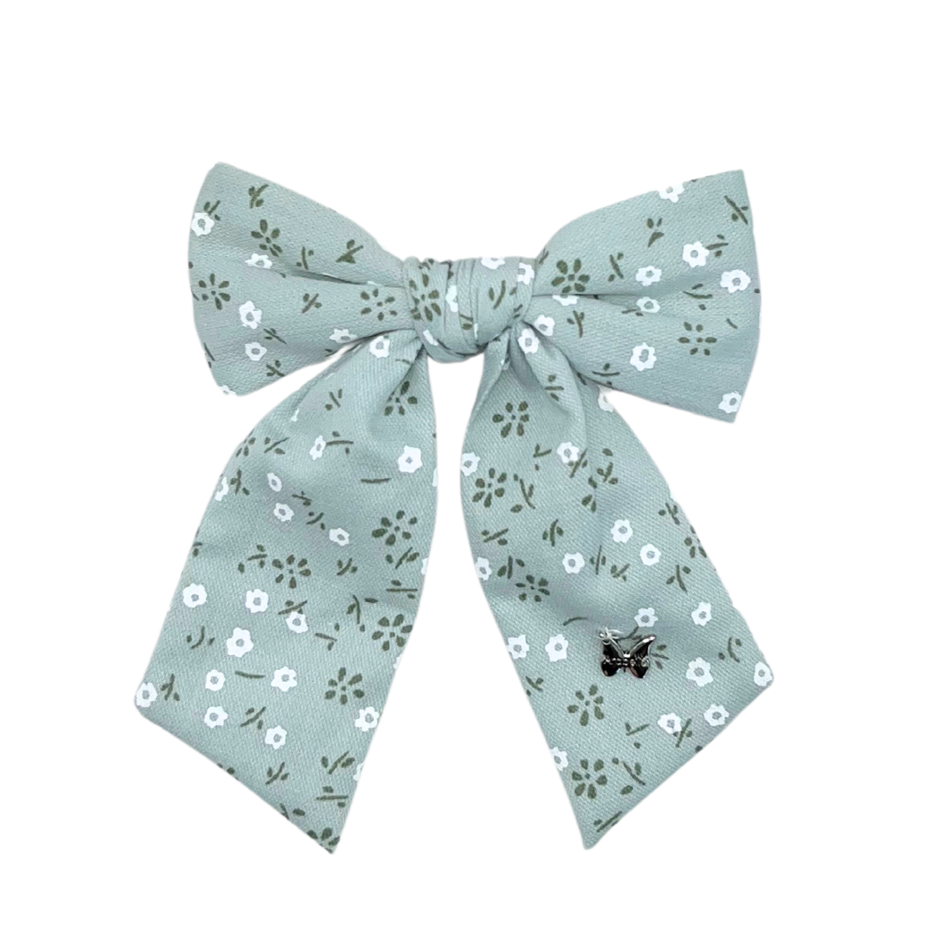 Printed Floral Medium Clip - Sage