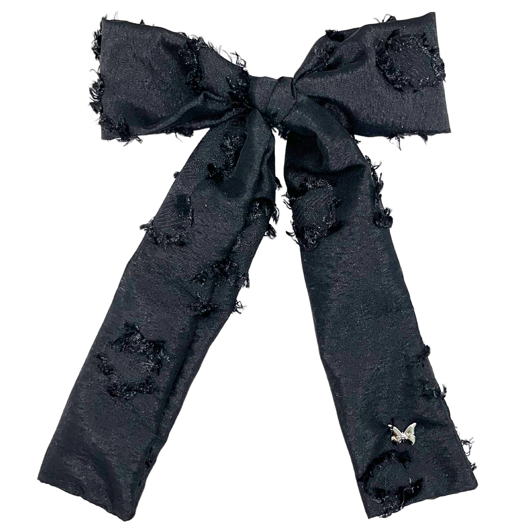 Shaggy Satin Large Clip- Black