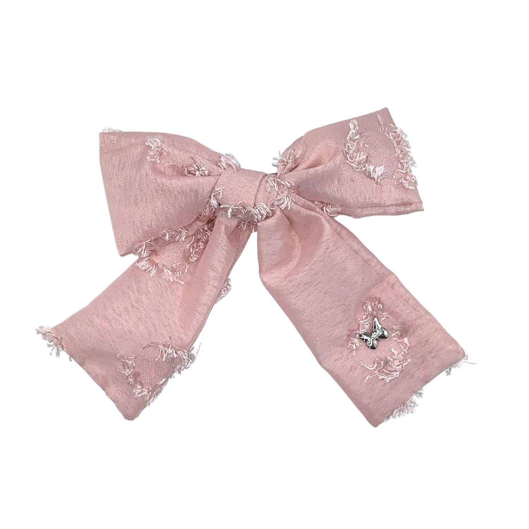 Shaggy Satin Medium Clip - Blush