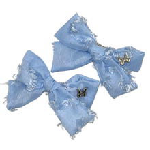 Load image into Gallery viewer, Shaggy Satin Mini Clip Set - Powder Blue
