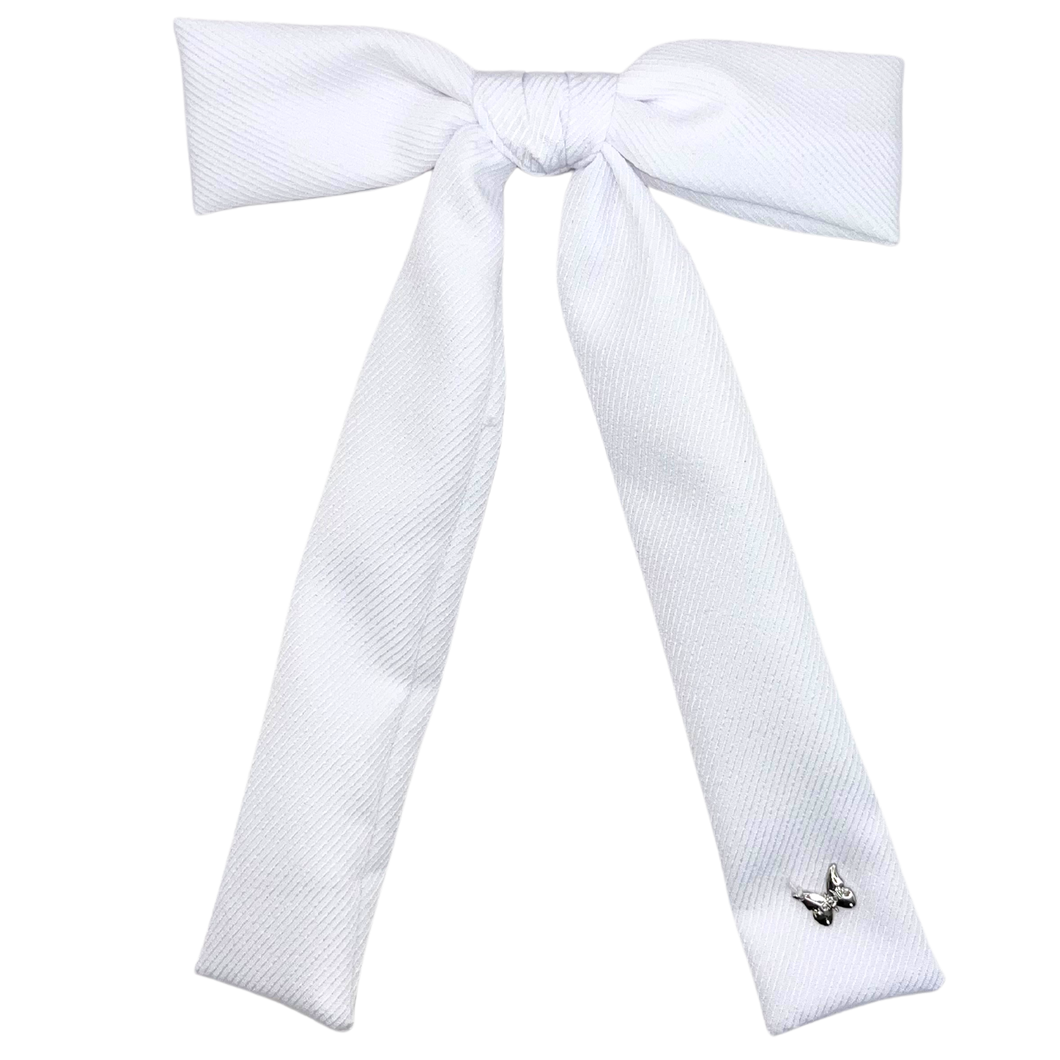 Shimmer Cotton Large Clip - White