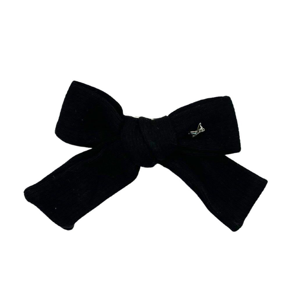 Ribbed Cotton Medium Clip - Black