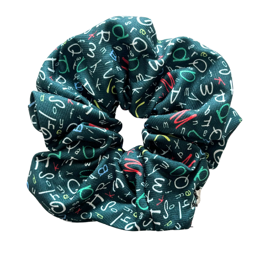 ABC Print Oversized Scrunchie - Pine