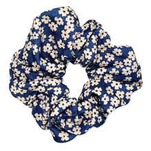 Load image into Gallery viewer, Floral Denim Oversized Scrunchie - Denim
