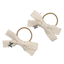 Load image into Gallery viewer, Dot Edge Mini Bow on a Mini Pony Set - White
