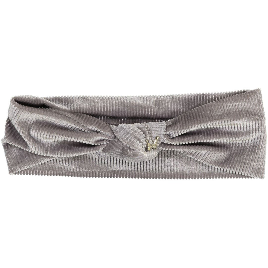 Ribbed Velvet Top Knot Baby Band - Grey