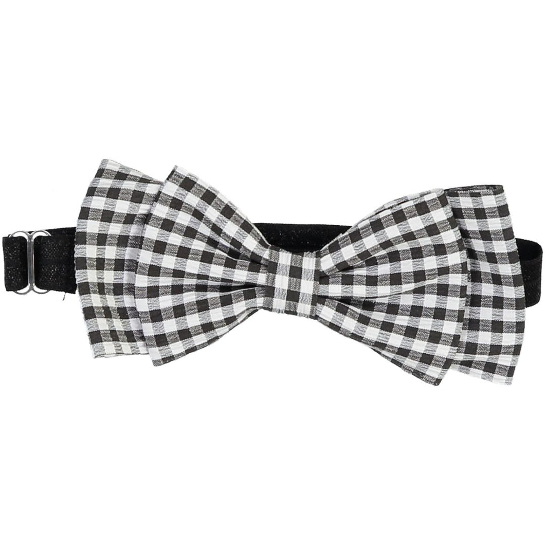 Gingham Bow Baby Band - Black