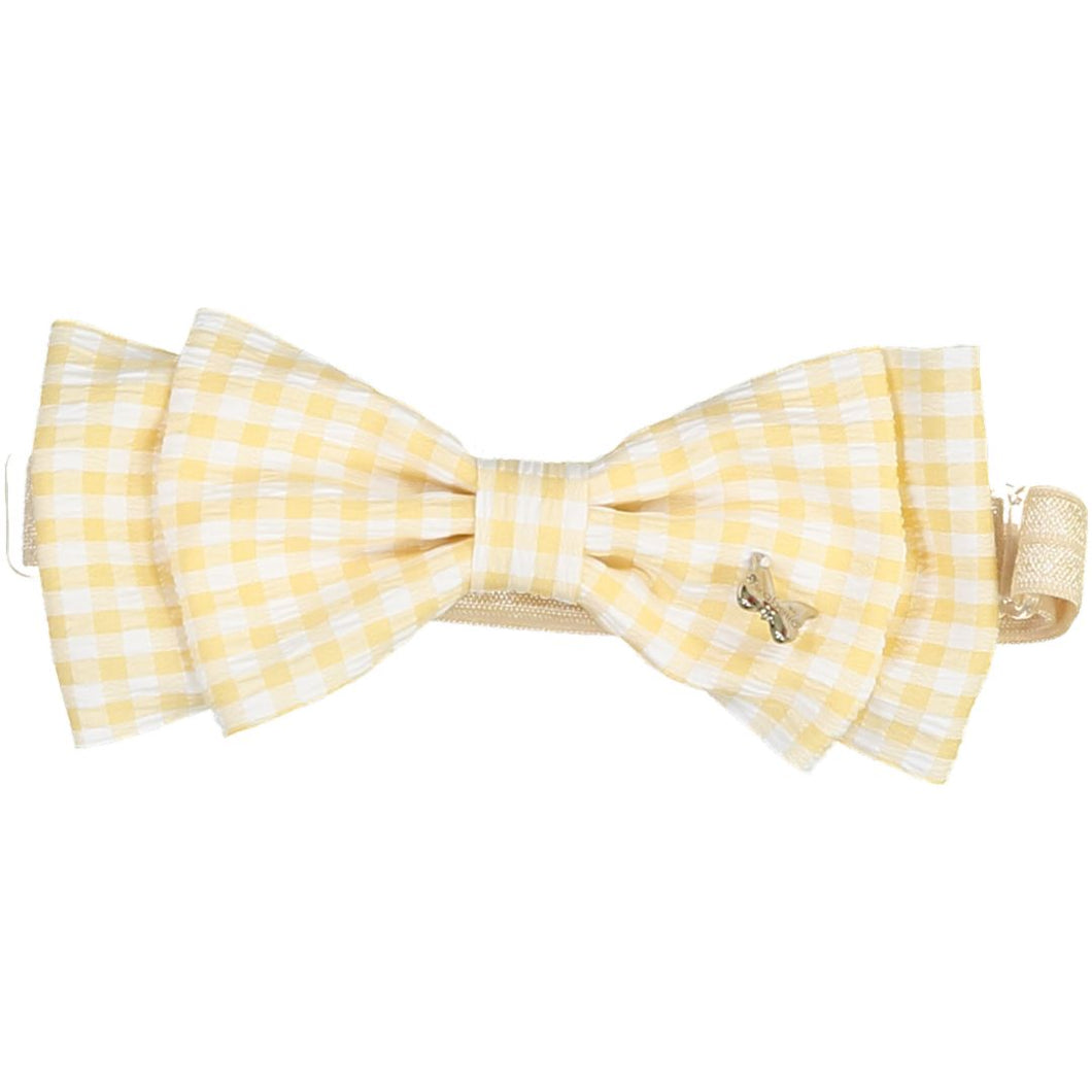Gingham Bow Baby Band - Saffron