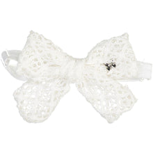 Load image into Gallery viewer, Vintage Net Bow Baby Band - White
