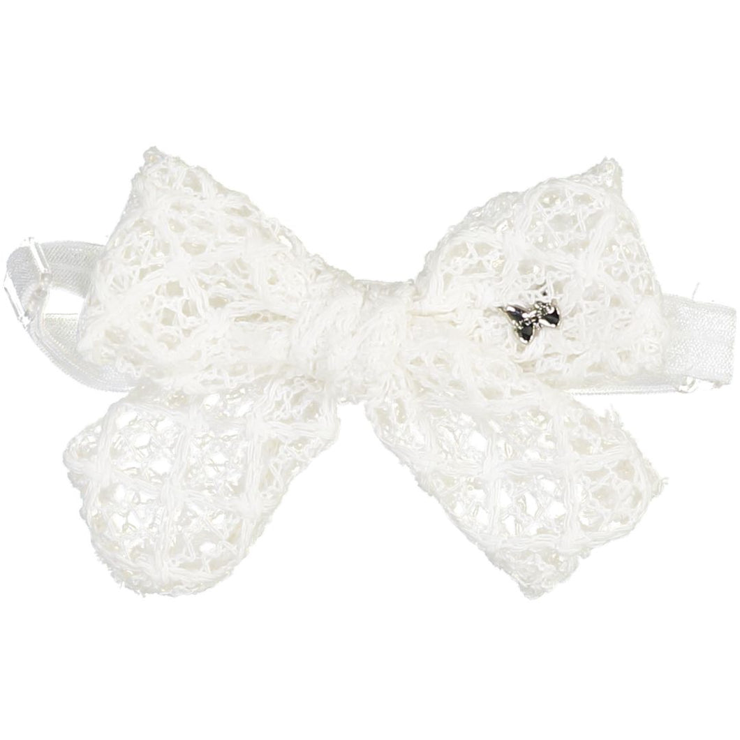 Vintage Net Bow Baby Band - White