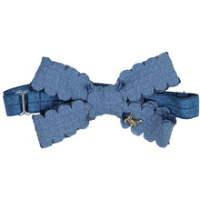 Load image into Gallery viewer, Gauze Scalloped Bow Baby Band - Sapphire
