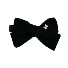 Load image into Gallery viewer, Corduroy Bow Baby Band - Black
