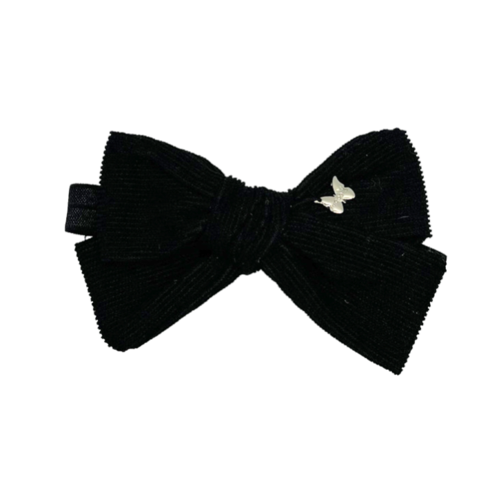 Corduroy Bow Baby Band - Black