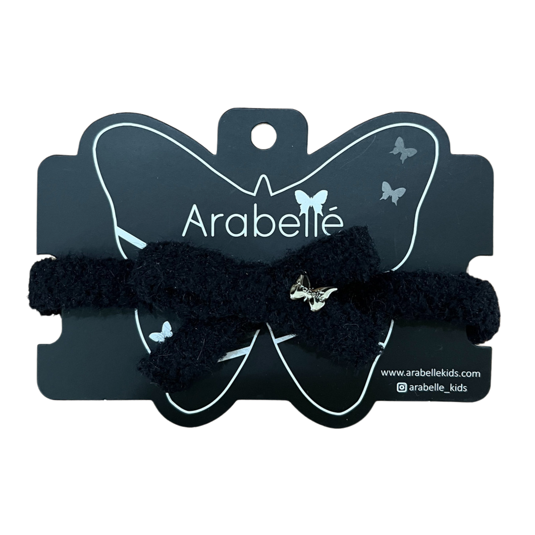 Chenille Bow Baby Band - Black