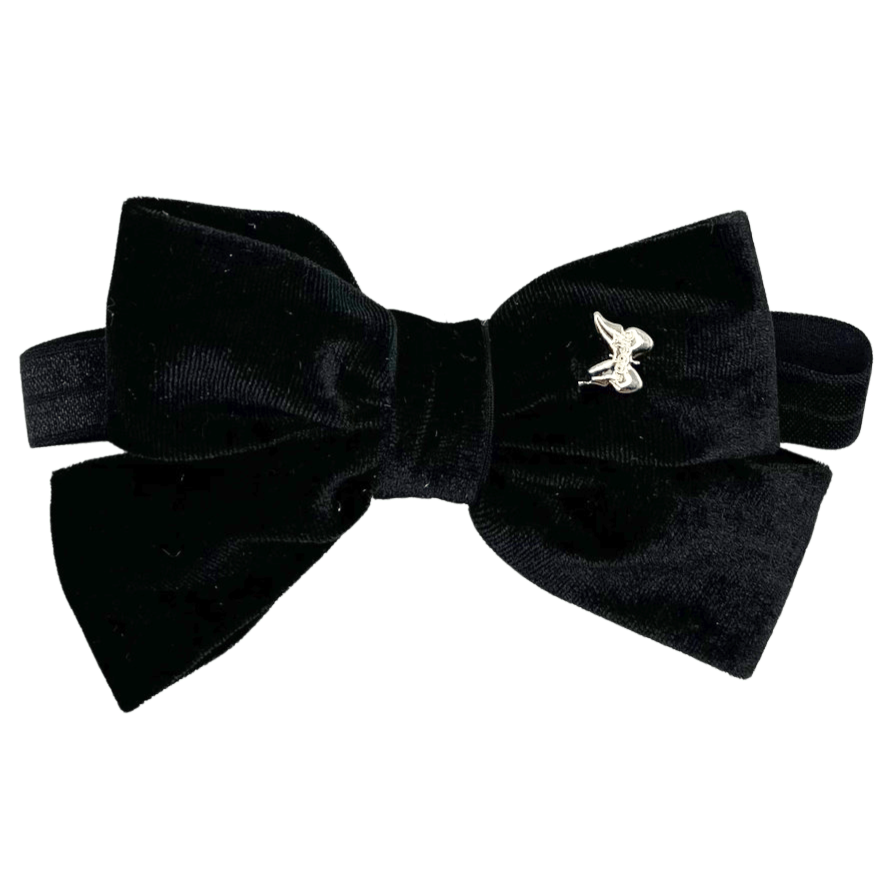 Velvet Bow Baby Band - Black