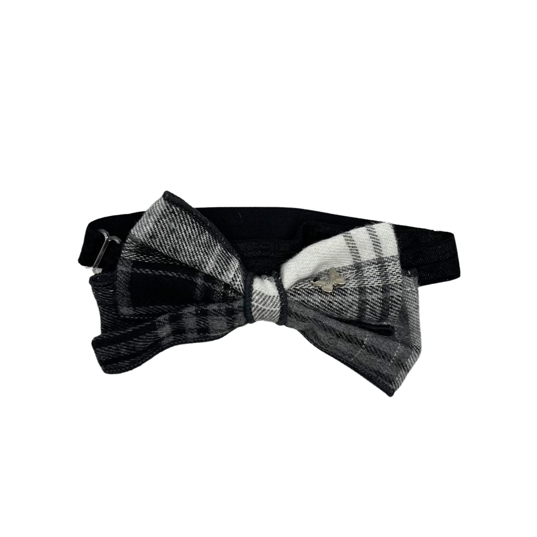Plaid Bow Baby Band - Black