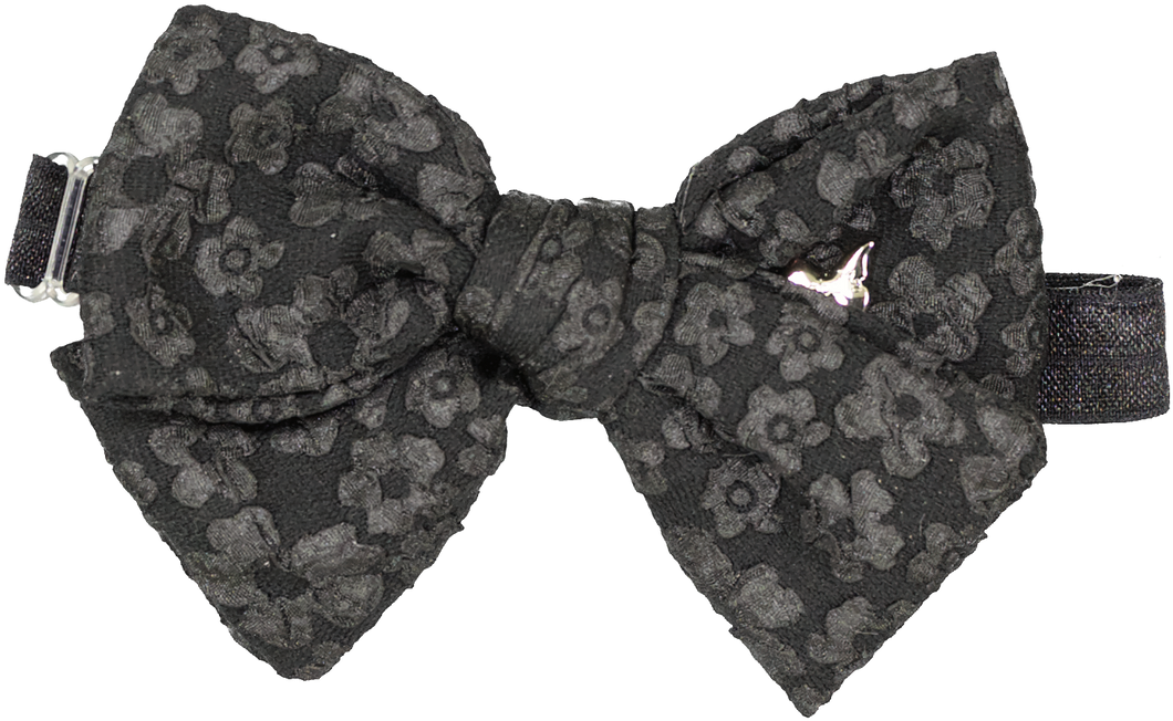 Textured Floral Baby Band - Black