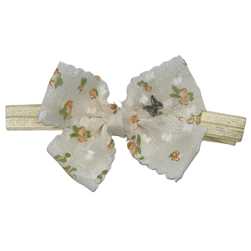 Mini Floral Baby Band - Cream