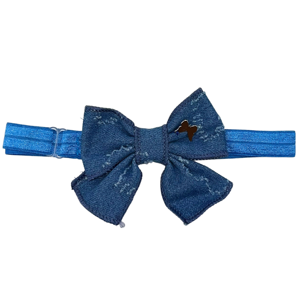 Denim Bow Baby Band - Chambray