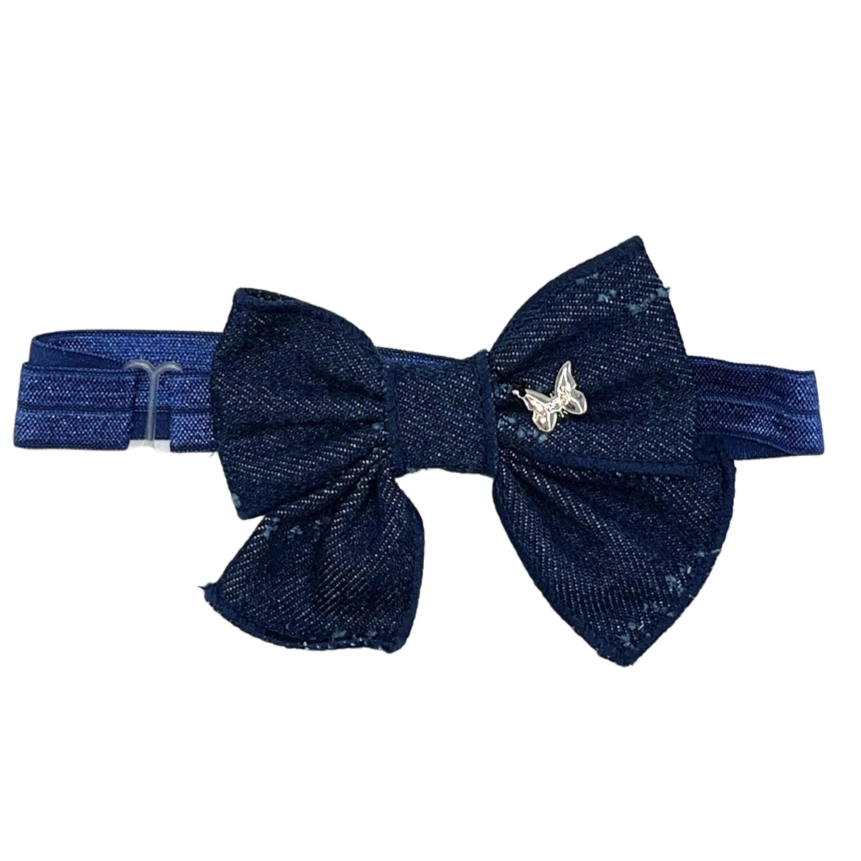 Denim Bow Baby Band - Denim