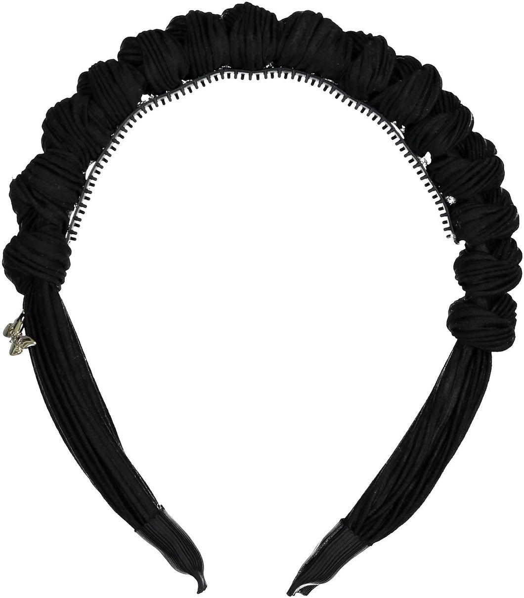 Satin Multi Knot Headband - Black