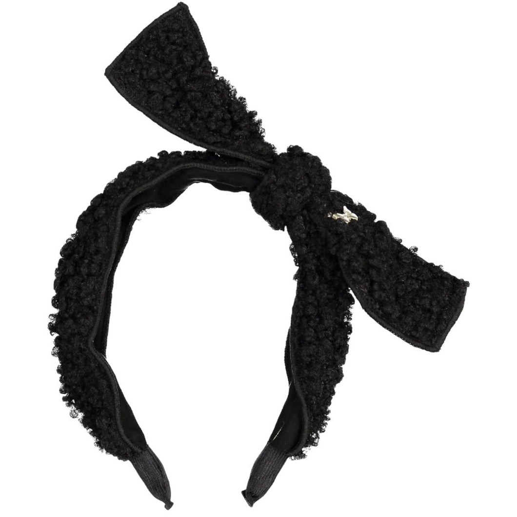 Sherpa Twisted Bow Headband - Black