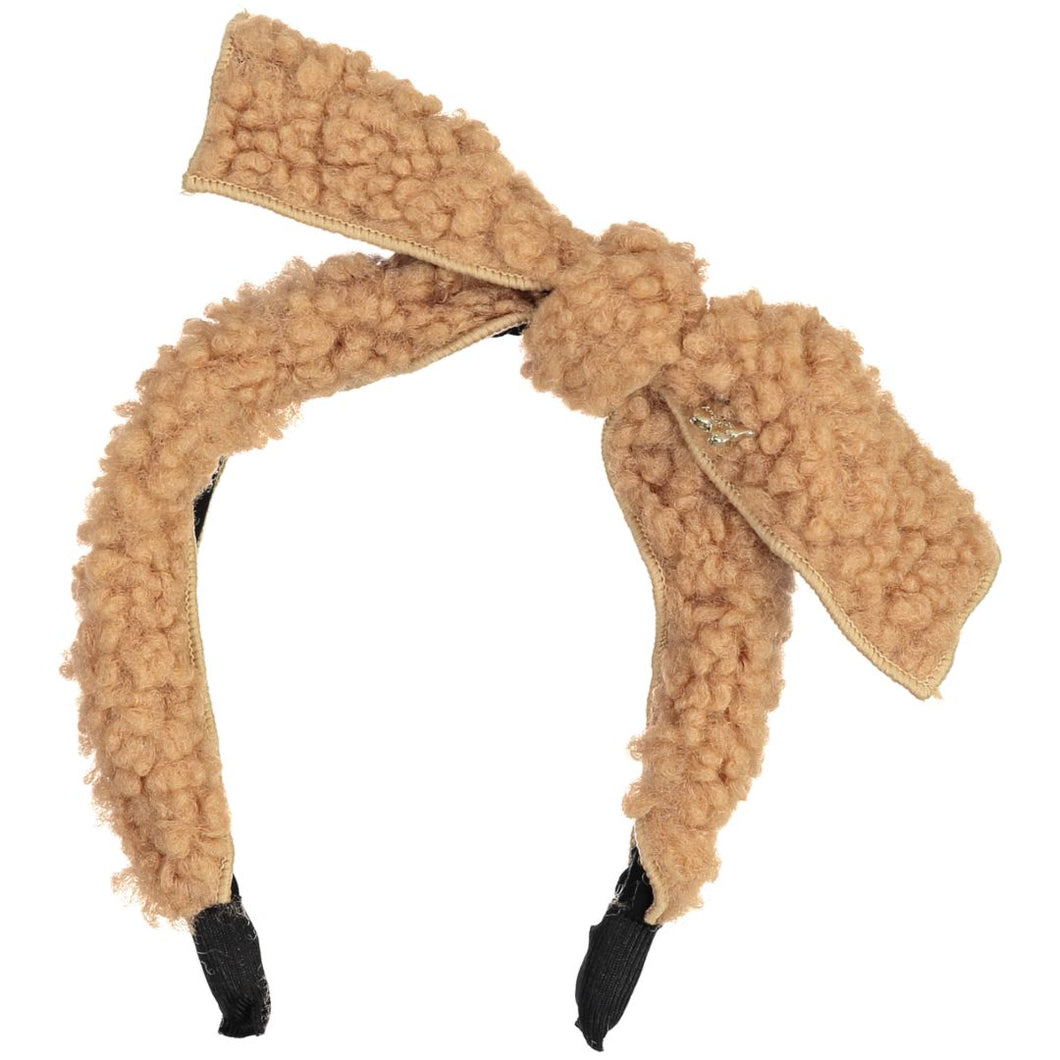 Sherpa Twisted Bow Headband - Latte