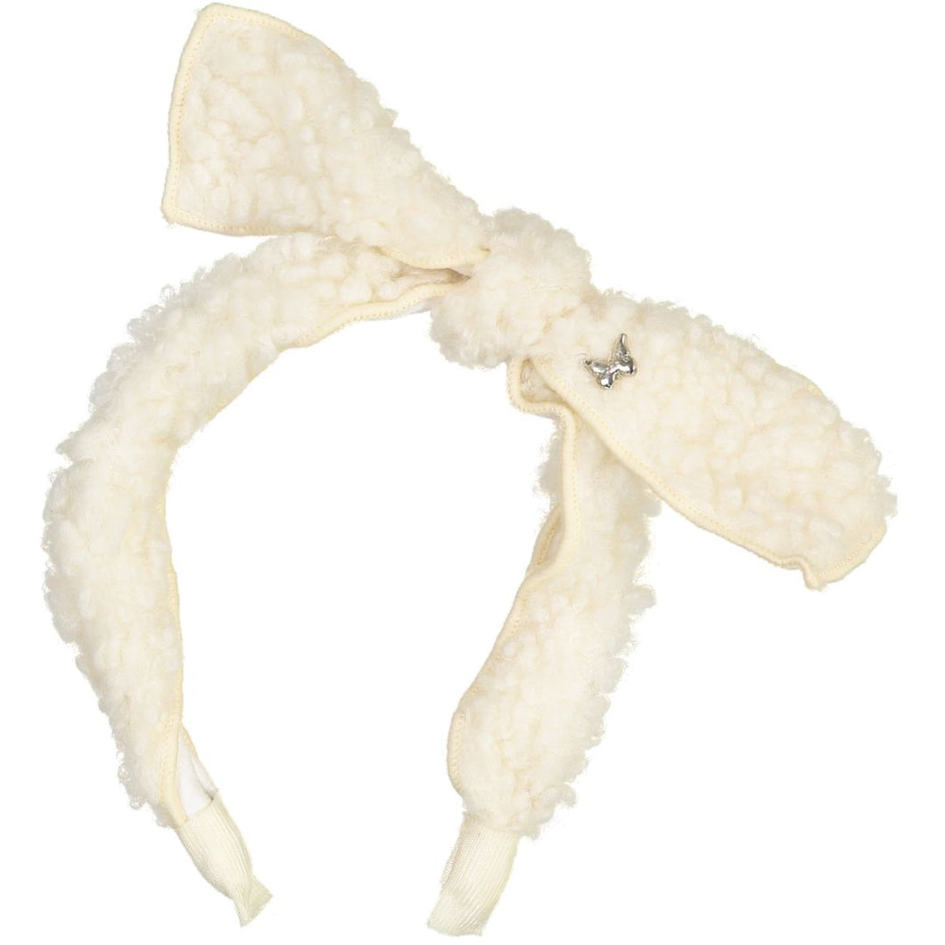 Sherpa Twisted Bow Headband - Winter White