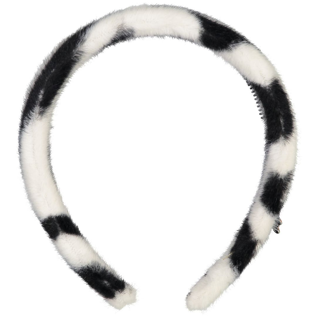 Animal Print Fur Headband - Zebra