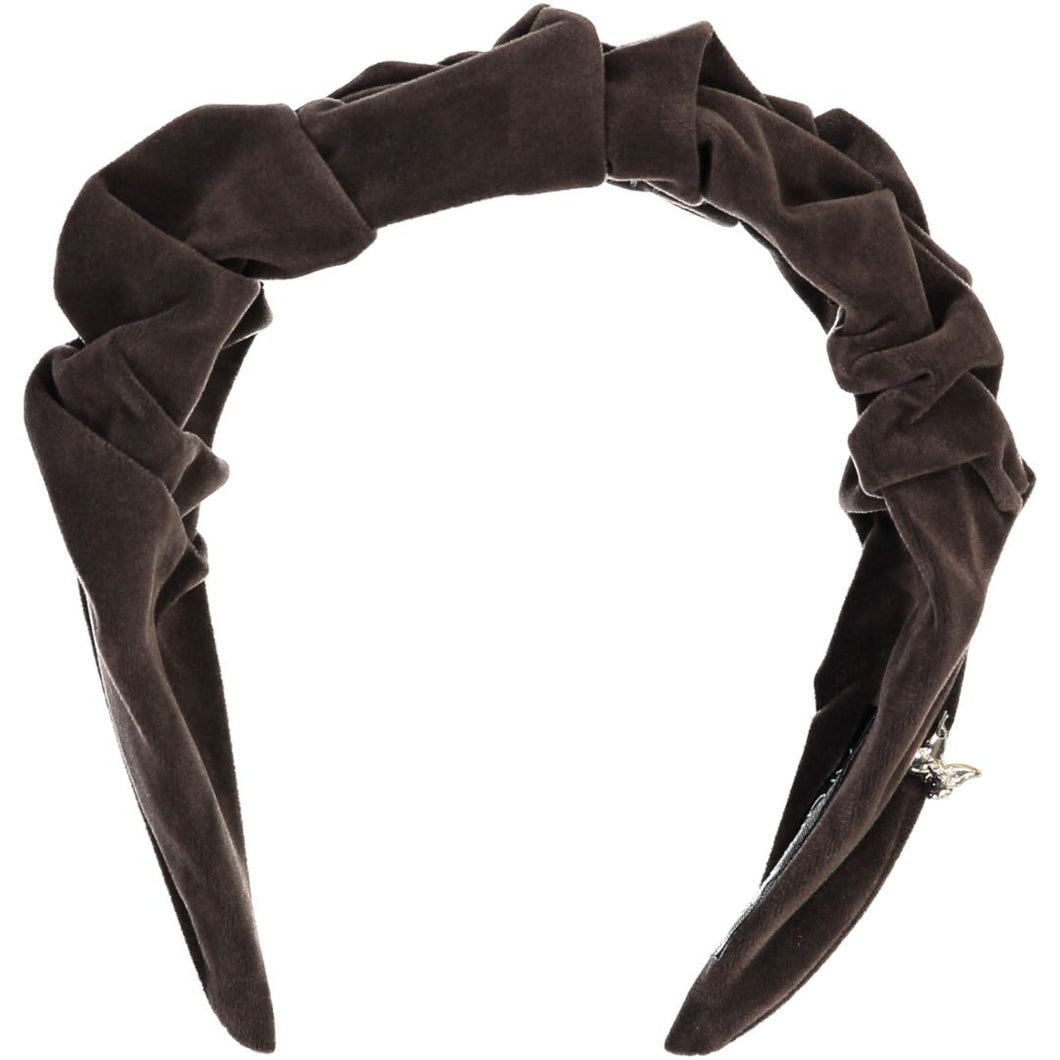 Velvet Pinned Headband - Grey